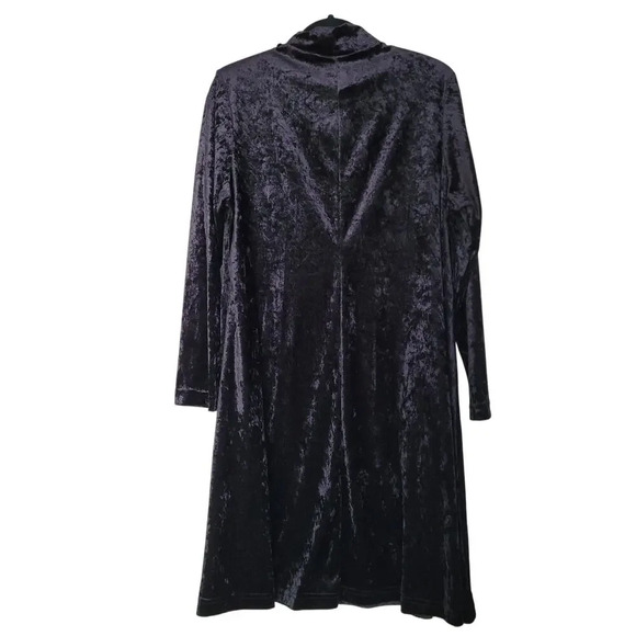 Vintage Hanes Signature Collection Women's Shift Velvet Dress L Black Polyester - Picture 3 of 8
